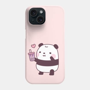 Cute Panda Loves Taro Bubble Tea Phone Case