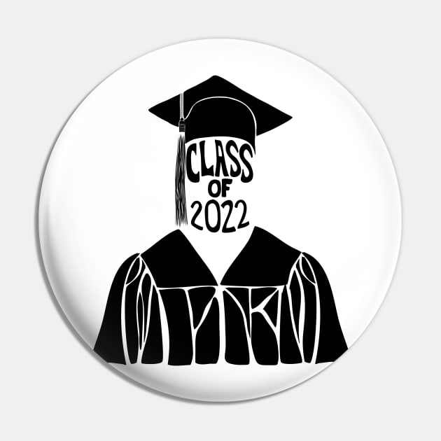 Class of 2022 Graduation Cap and Gown in Black Pin by Alissa Carin