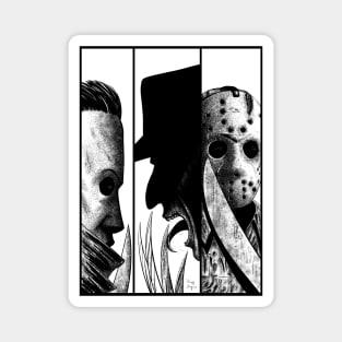 Horror Team Black and White Magnet