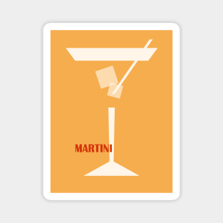 Martini art print, Cocktail, Retro 70s, Aesthetic art, Vintage art, Mid century modern, Minimalist Magnet
