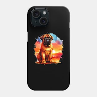 Watercolor Bullmastiff Sunset Phone Case