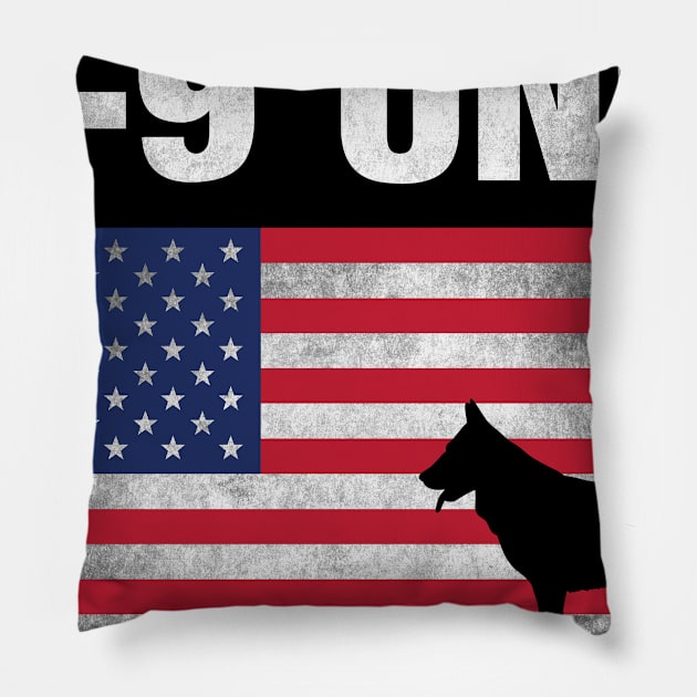 K-9 Unit Police Dog - Thin Blue Line Pillow by 5StarDesigns