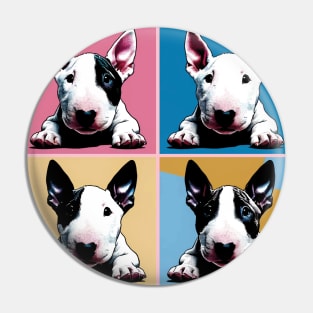 Pop Retro Bull Terrier Art  - Cute Puppy Pin