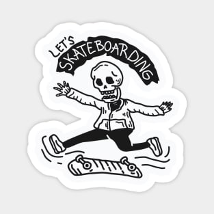 skateboard skeleton I Magnet