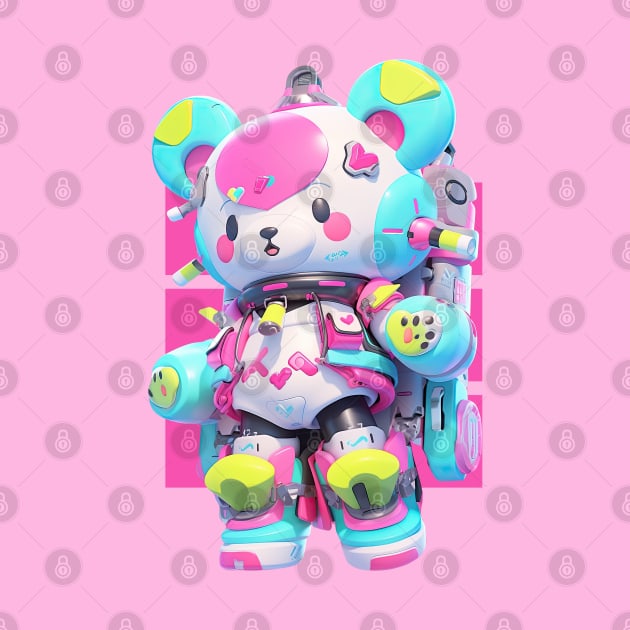 AKBLM - HYPERPOP MECHA メカ MOBILE SUIT KUMA | COOL MECHA ANIME FASHION by AKBLM