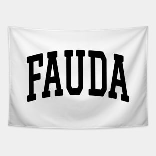 Fauda Black Text College Style Tapestry