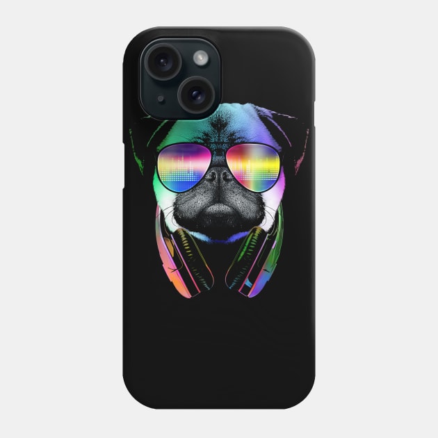 Music Lover Pug Phone Case by clingcling