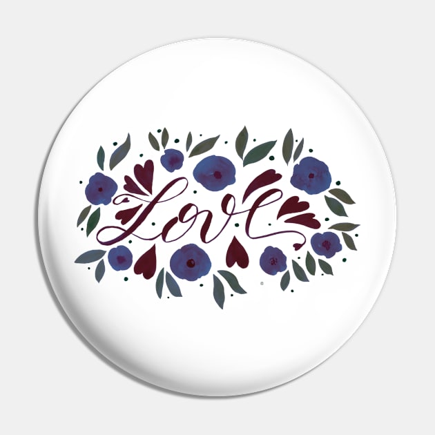 Love and flowers - garnet and purple Pin by wackapacka