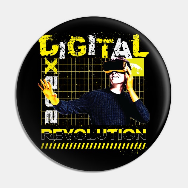 Digital Revolution Pin by RadioaktivShop