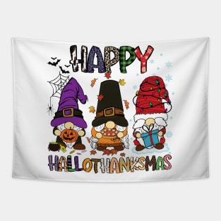 Happy HalloThanksMas Gnome Tapestry