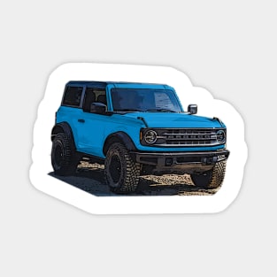 2021 Velocity Blue Ford Bronco 2 Door Magnet