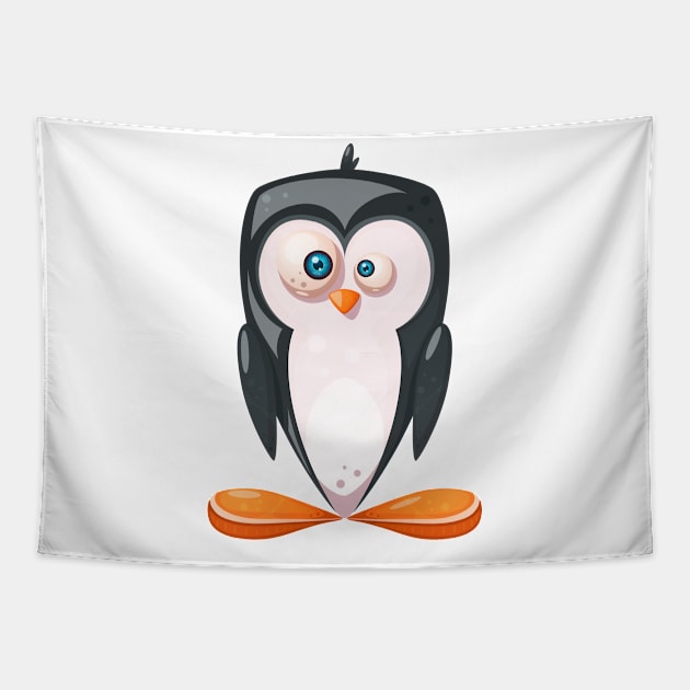 funny-looking penguin Tapestry by Johnny_Sk3tch