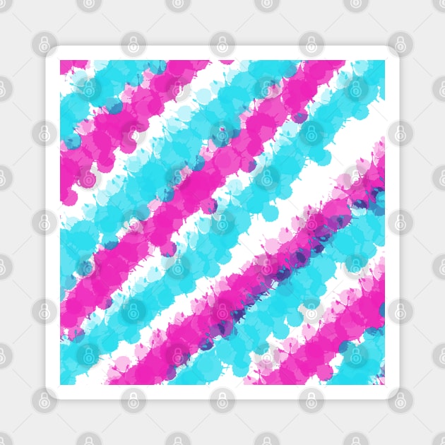 Blue & Pink Bright Splatter Magnet by BlakCircleGirl