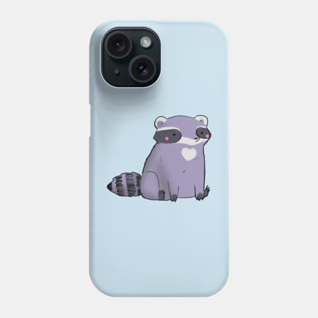 Cute Cartoon raccoon sitting Phone Case by Mayarart