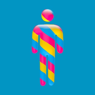 Male icon in Pansexual flag colors for LGBTQ+ diversity T-Shirt