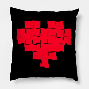 Red heart pieces Pillow