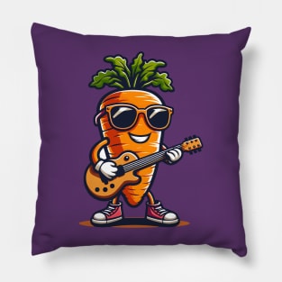 Carrot Playing Guitar Pillow