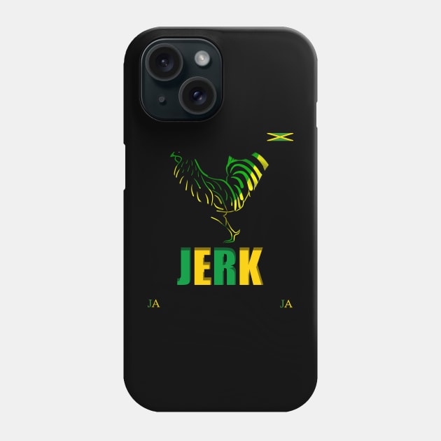 Jamaica Jerk Chicken, Jamaica Flag Phone Case by alzo