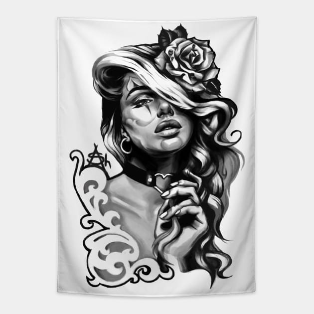 Chicano girl Tapestry by ashmidt