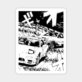 JDM Japanese Drift Racer Drifting Car Anime Manga Eurobeat Intensifies Aesthetic #2 Magnet