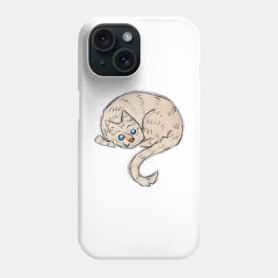 Orange tabby cat watercolour Phone Case