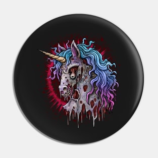 Gothic Zombiecorn Zombie Unicorn Pin