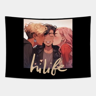 Poly kisses Tapestry