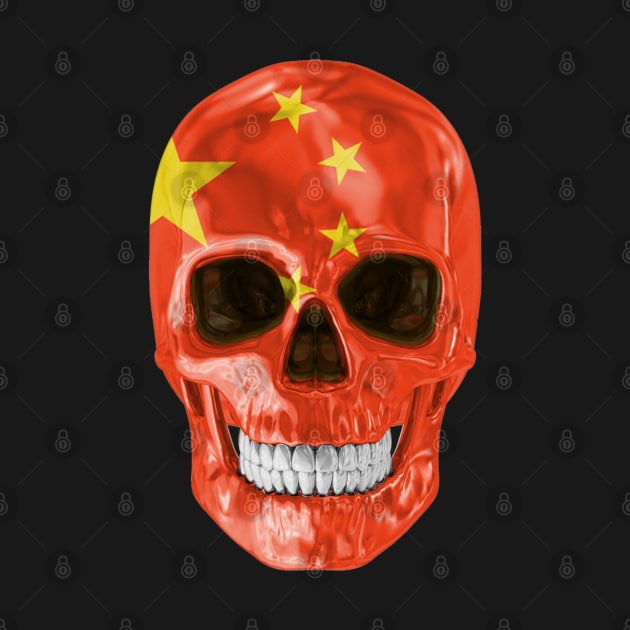 China Flag Skull - Gift for Chinese With Roots From China by Country Flags