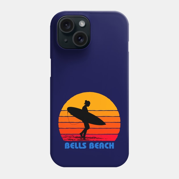 Bells Beach Australia Surfer Sun Phone Case by AKdesign