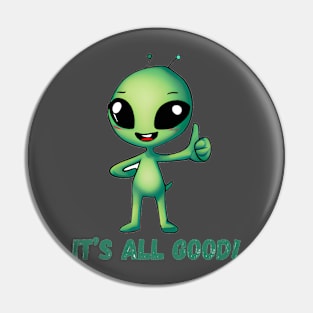 Alien Flashing a Thumbs Up Pin