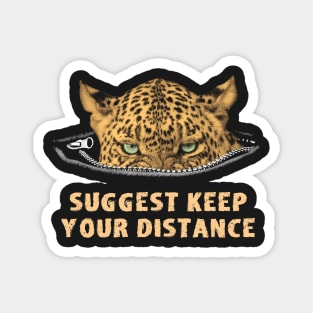 Angry Leopard Keep Your Distance Social Distancing Magnet
