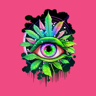 Trippy Marijuana Design T-Shirt