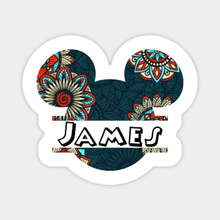 James Name With Seamless Pattern Magnet