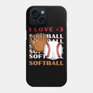 I love Softball My Favorite Softball Player Calls Me Mom Gift for Softball Phone Case