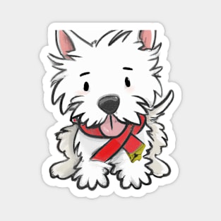 Cute West Highland White Terrier Drawing Magnet