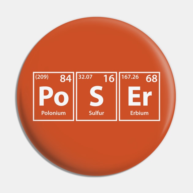Poser (Po-S-Er) Periodic Elements Spelling Pin by cerebrands