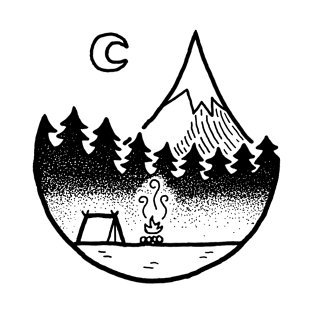 Camping out by a Mountain under the Moonlight T-Shirt