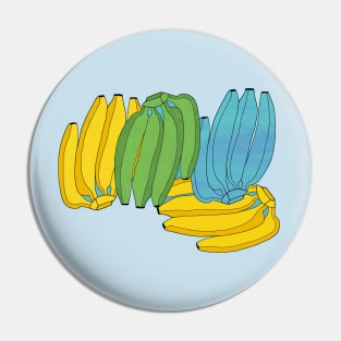 Bananas - yellow, green, blue Pin