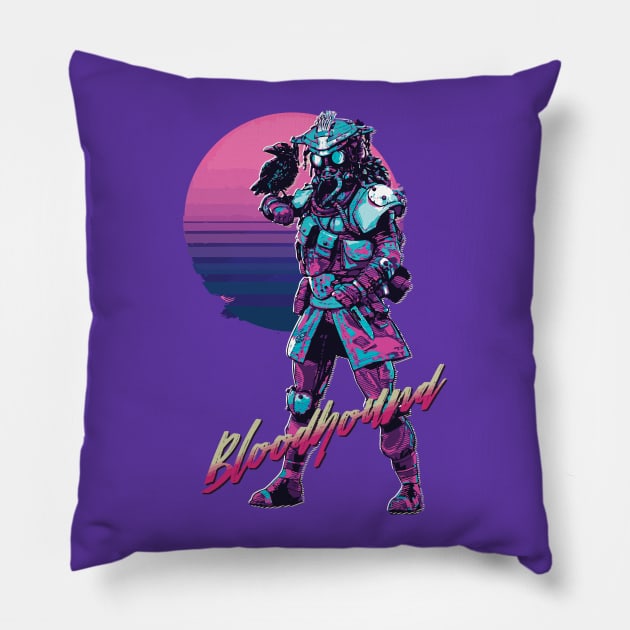 Bloodhound, Retro 80s Edition Pillow by SonusCroma