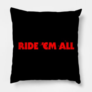 Ride 'Em All Blood Splatter Cycling Graphic Pillow