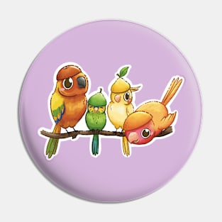 Birds in Fruit Hats Pin