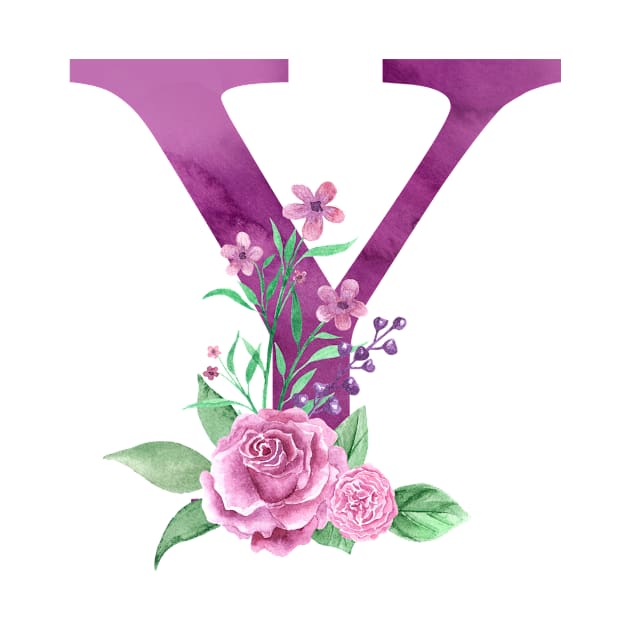 Floral Monogram Y Beautiful Rose Bouquet by floralmonogram