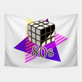 Retro 80s rubiks cube Tapestry