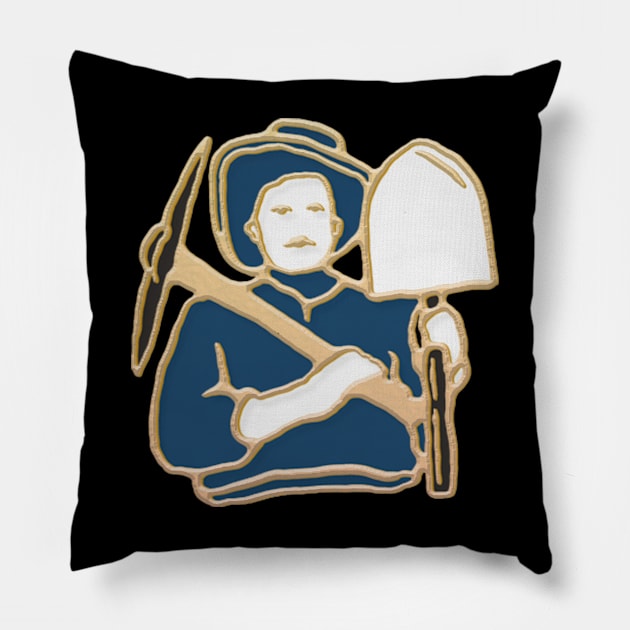 Vintage California Gold Miner Pillow by Merchsides