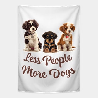 Less People More Dogs Tapestry