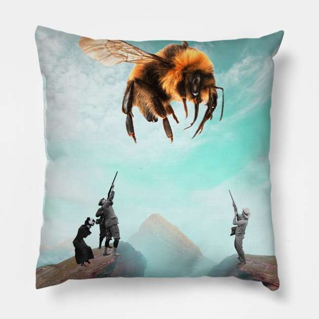 Bee hunting Pillow by cosmiceden