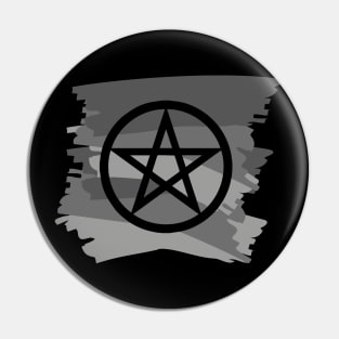 Pagan Pentagram Grey Paint Witch Magick Pin