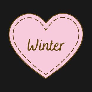 I Love Winter Simple Heart Design T-Shirt