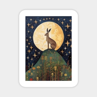 Moonlit Reverie: The Hare's Serenity Magnet