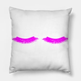 Adorable pink eye lashes Pillow